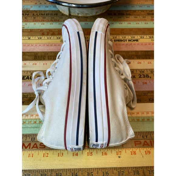 Converse All Star Sneaker Unisex Sz M6.5/W8.5 White Canvas Low Top Lace Up Shoe - Picture 10 of 13
